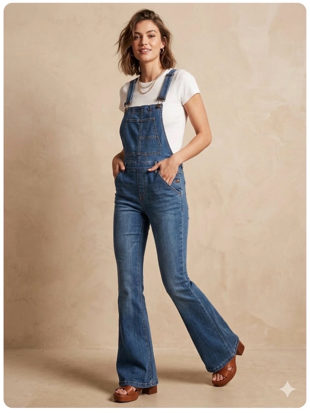 FREE PEOPLE Women's Blue Denim Overalls Jeans - Flared Leg size 27